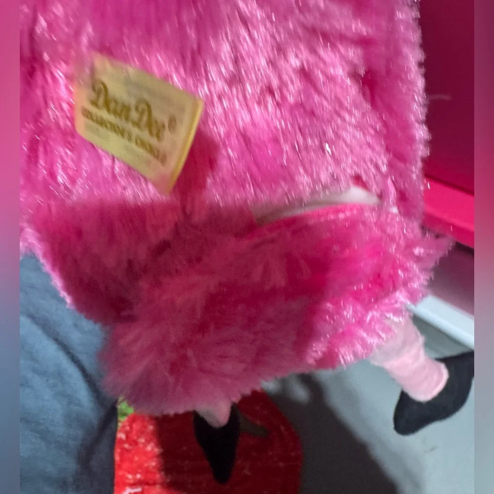 Pink Flamingo Bird Toy with Santa Hat